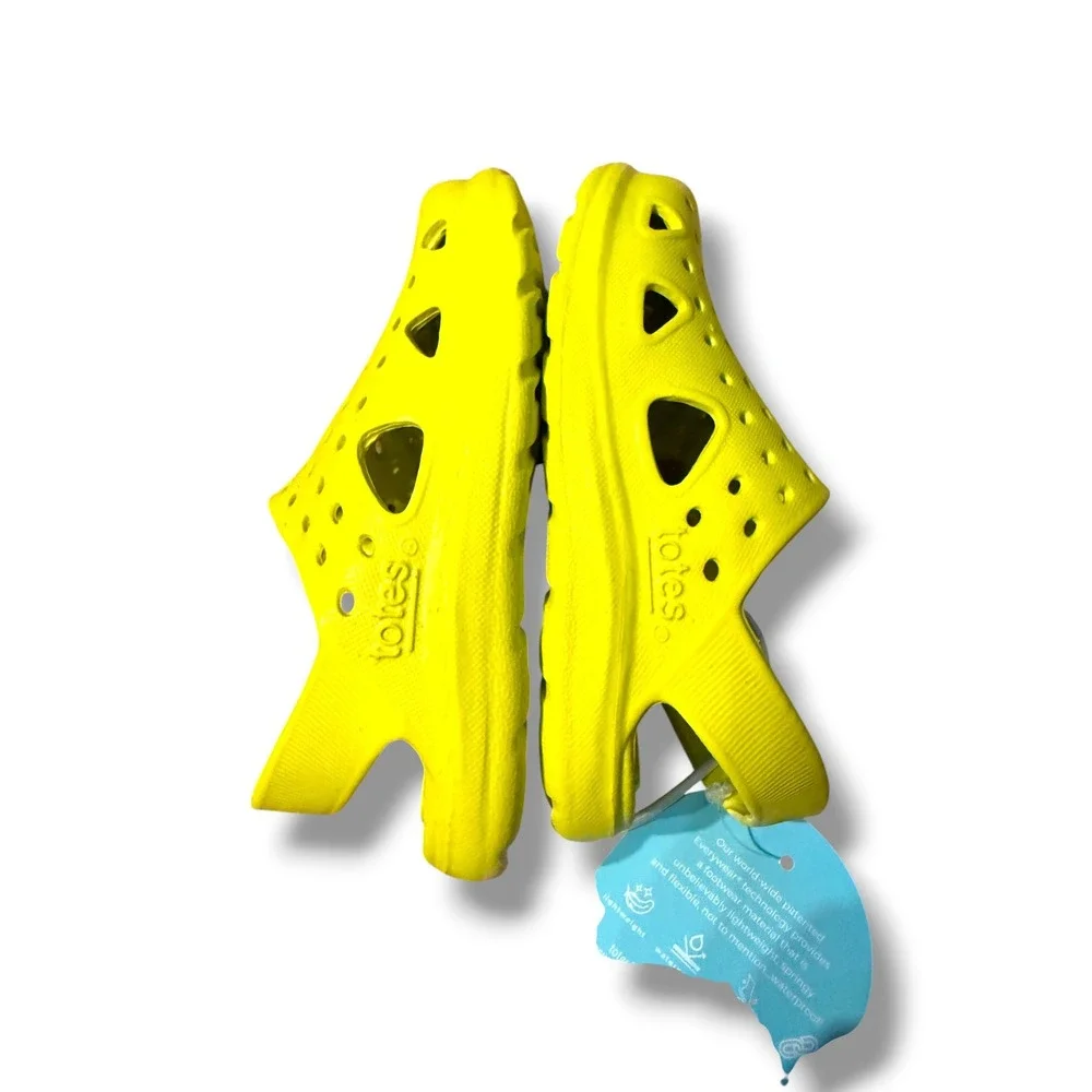 Totes Everywear Clog Sandals‎ Toddler 5-6T Neon Yellow Waterproof Slip On NEW